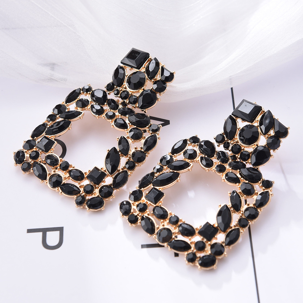 1 Pair Fashion Geometric Rhinestone Plating Women's Drop Earrings display picture 9