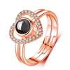 Small design fashionable one size ring, light luxury style, on index finger