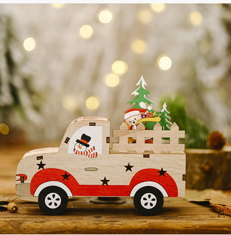 Haobei Christmas Decoration Festive Supplies Wooden Diy Car Decoration Santa Claus Supplies Creative Car Decoration display picture 5