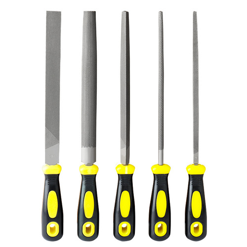 Xin Gong file with handle, coarse-toothed file, fitter's file, metal flat semicircle triangle set, grinding and rubbing tool