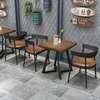 Industrial wind dining table and chair combination commercial dining shop milk tea shop table and chair restaurant solid wood iron art long square table