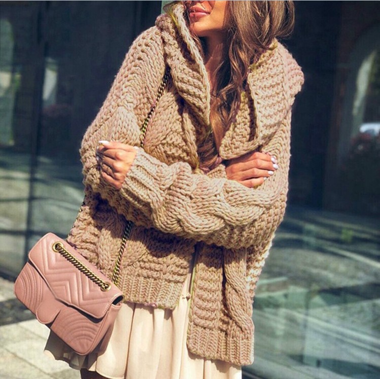 Nihaostyle Clothing Wholesale autumn and winter new solid color hooded cardigan sweater NSQYS66645