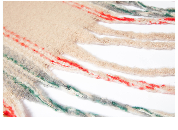 Unisex Thickened cape for women with fine check and coarse fringe pullover_voghion.com