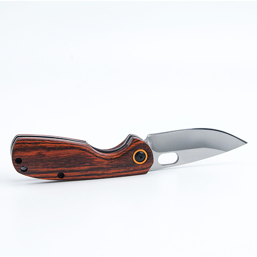 Outdoor folding knife multi-purpose knife high hardness portable self-defense survival knife outdoor small knife colored wood fruit knife