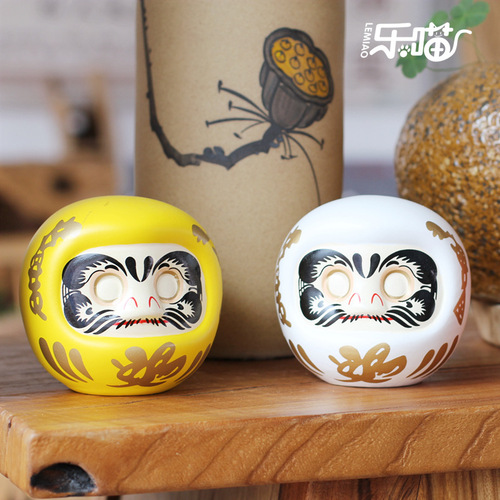 Lemiao Ceramic Crafts Piggy Bank Japanese Ornament Desktop Cashier Home Decoration Onmyoji Bodhidharma