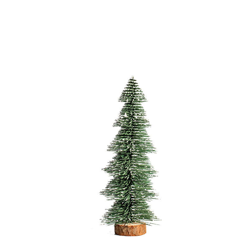 15 - 30cm pagoda pequeño árbol flocado decoración de escritorio de Navidad pegajosa nieve spray blanco pequeño árbol de cedro de Navidad