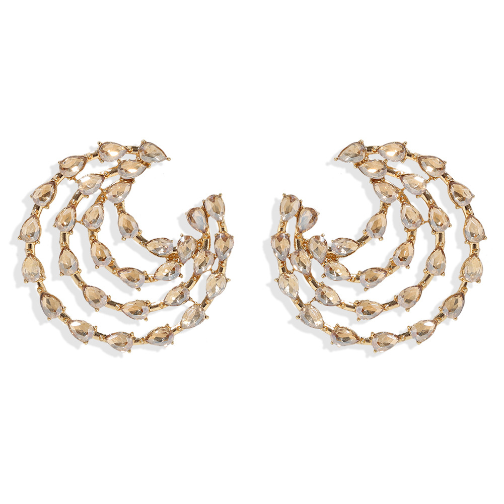 Fashion New  Retro Temperament Drop-shaped Diamond Inlaid Earrings Wholesale display picture 3