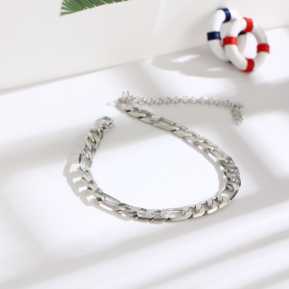 New Stainless Steel Bracelet Creative Retro Simple Chain Anklet Wholesale Nihaojewelry display picture 6