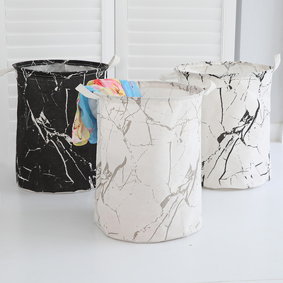 Marble stripe Fabric art Dirty clothes basket fold Toys Clothing Dirty clothes Storage baskets Storage bucket Laundry basket