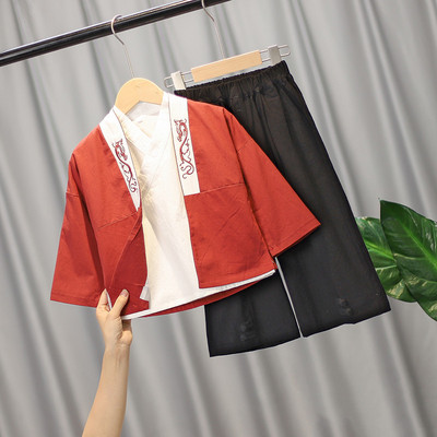 2020春秋款女童漢服三件套中國風寶寶園服兄妹古裝舞台演出比賽服