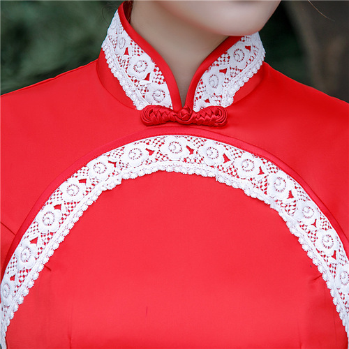 Chinese Dress Qipao for women Retro cheongsam red short cheongsam skirt dress