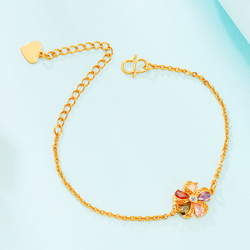 Luz de lujo imitación 18K oro pulsera de color joya moda chica joyería moda simple Vietnam arena oro clavícula cadena