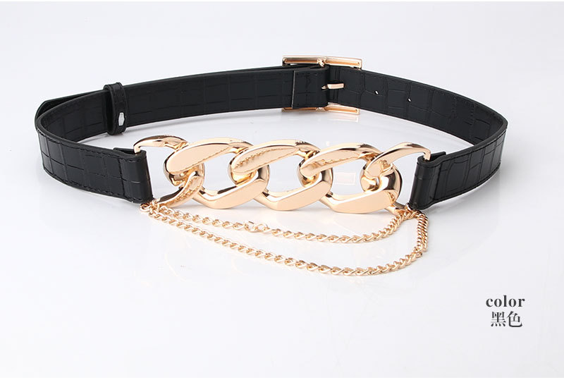 Fashion Street Shooting Metal Chain Link Stitching  Belt display picture 9