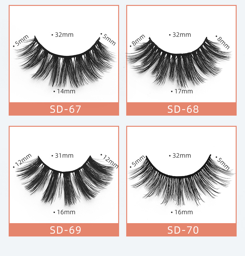 Sweet Solid Color Imitation Mink False Eyelashes 1 Pair display picture 3