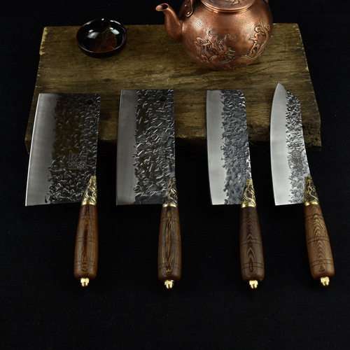 02442 Kitchen Knife Set Hand-forged Polished Cutting Knife Old-style Chopping Knife Chef Knife Set