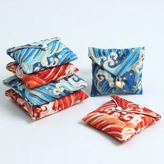 Jewelry and Accessory Button Storage Bag with Thick Flap Linen Bag, Double-Sided Linen Pouch