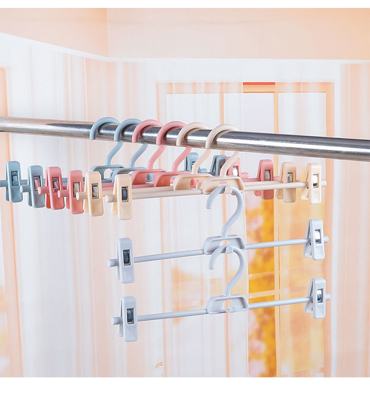 Multifunctional Non-slip Plastic Trouser Clip Nordic Style Solid Color Trouser Rack Multi-layer Stackable Trouser Hanger Seamless Skirt Clip