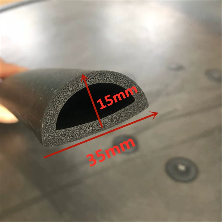 Губчатая Резиновая полоса из вспененного EPDM с клеем D-образная полукруглая полая электрическая коробка электрический шкаф уплотнительная лента для защиты от столкновений