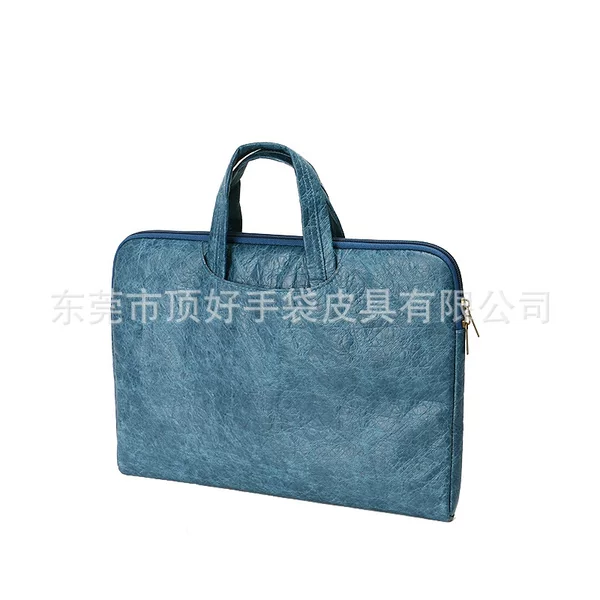 Casual and Environmentally Friendly Washed Dupont Paper Laptop Bag Waterproof Portable Tyvek Briefcase Can Be Customized with LOGO