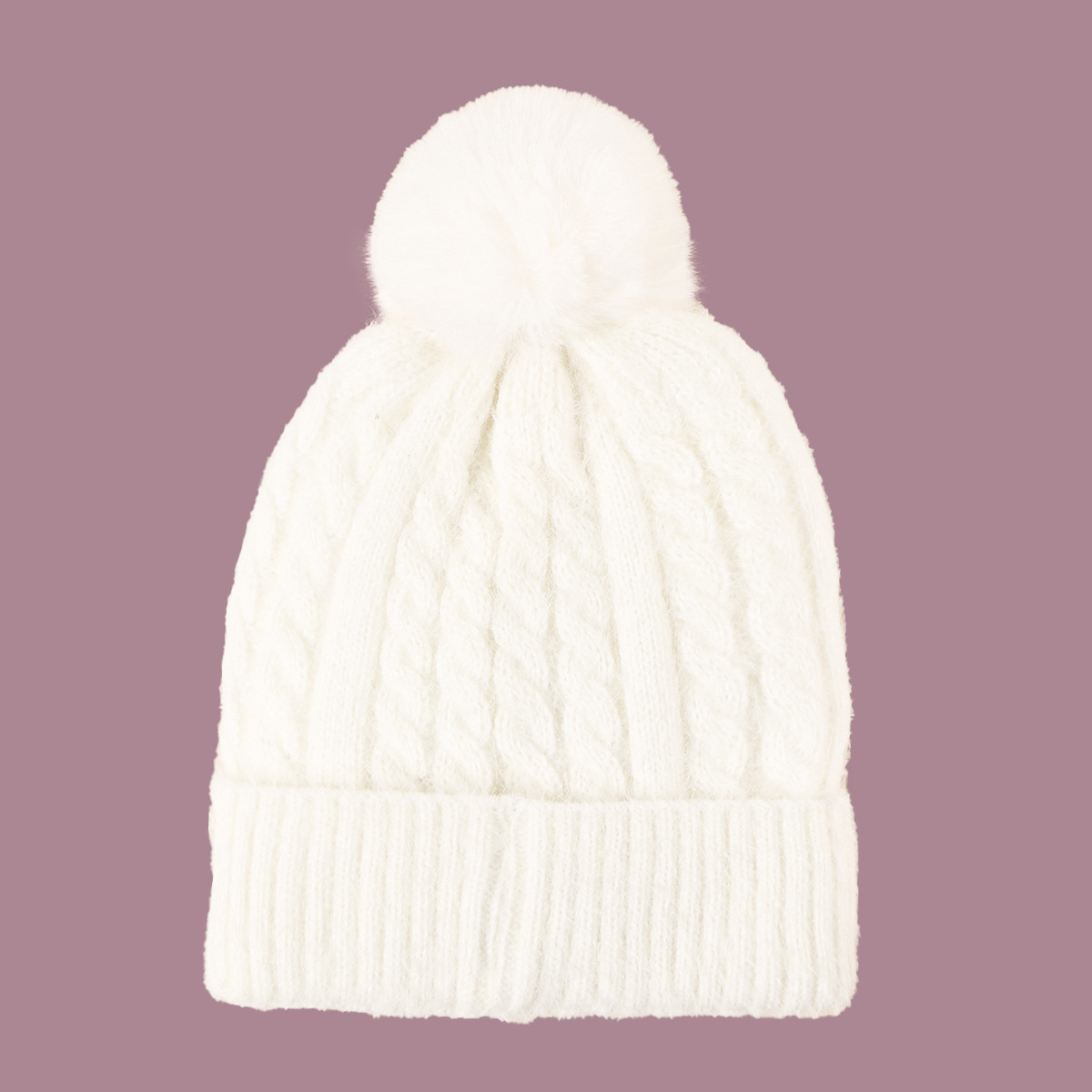 Pearl Hair Ball Knitted Hat display picture 7