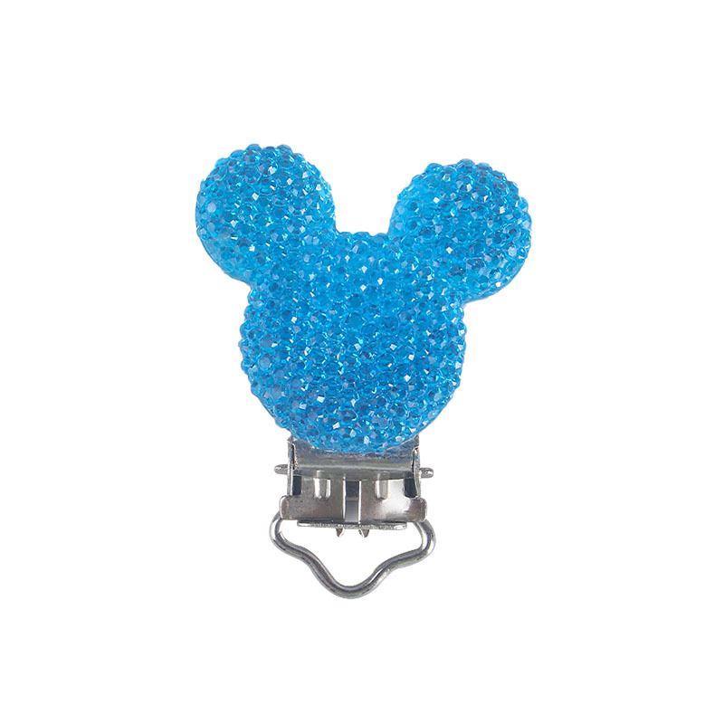 Suministros para bebés de dibujos animados animal chupete clip creativo DIY brillante clip de hierro chupete cadena accesorios de la joyería