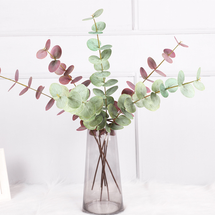 [Qihao] Nordic Simulation Eucalyptus Leaf Scene Layout Plant Flower Arrangement Accessories Fake Flower and Greenery Zamioculcas Leaves