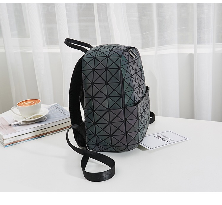 Geometric Luminous Diamond Grid Backpack For Men And Women_voghion.com