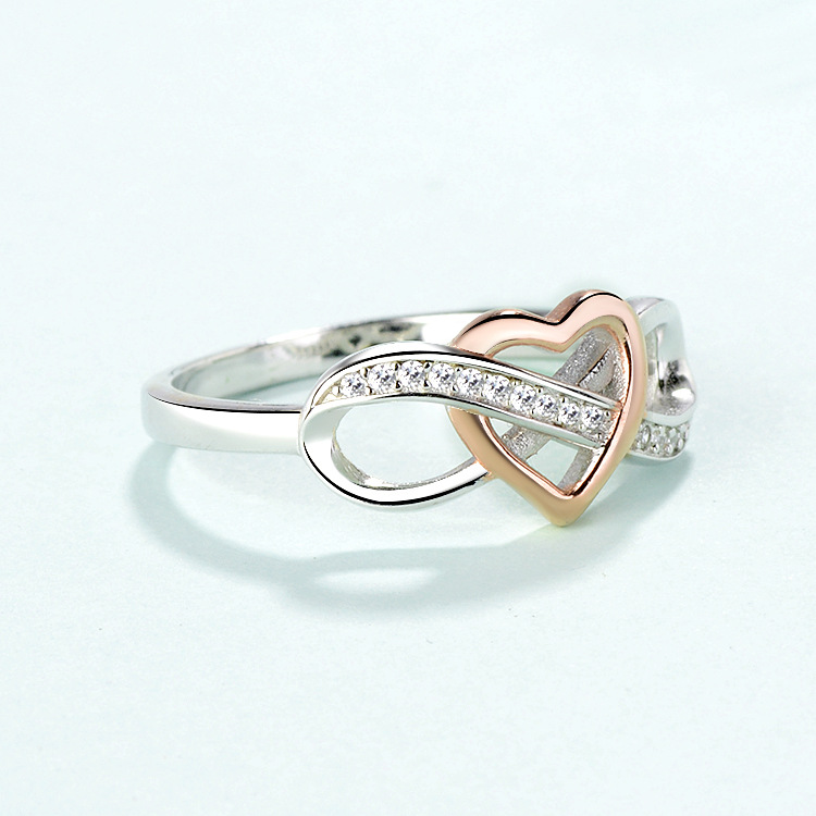 Simple Style Heart Shape Sterling Silver Inlay Zircon Rings display picture 1