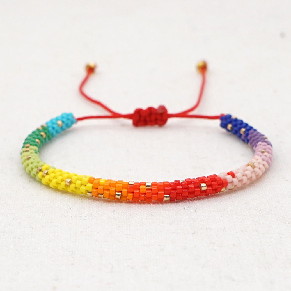 5g Weight No Inlaid Inlay Material Bracelets Classification Anniversary, Business, Travel Occasion Geometric Pattern Unisex Gender Simple Style Style Bohemian Style Beaded Rainbow Bracelet 11
