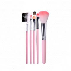 Pink five-p piece makeup brush set three hair brushes artificial fiber single hair brush double-ended cotton swab brush rainbow mermaid brush