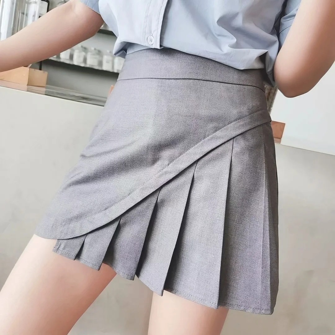 high-waist suit fabric pleated skirt  NSAC14992