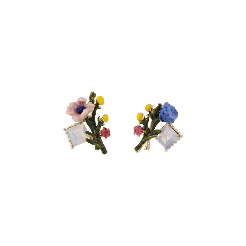 1 Pair Fashion Flower Alloy Enamel Women's Ear Studs display picture 23