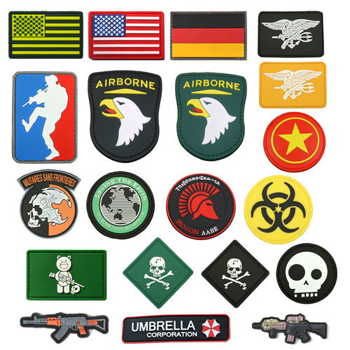 PVC Waterproof Velcro Arm Band Sleeve Emblem Clothing Bag Accessory Personalized Rubber Droplet Glue Seal