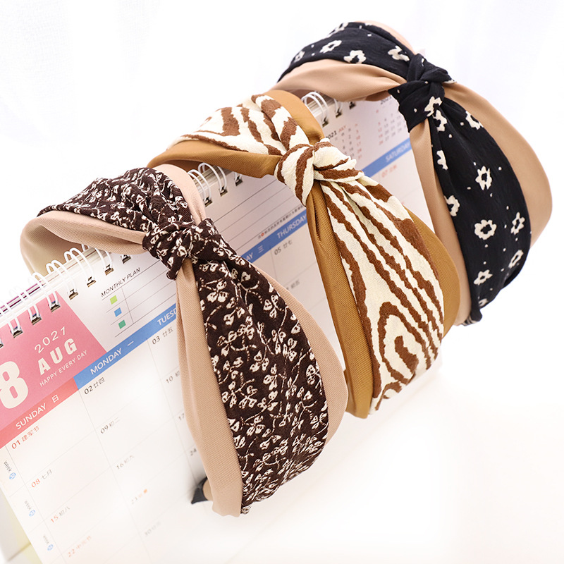 秋冬新品发箍批发民族风小碎花布艺宽边头箍发卡少女外出发饰R97