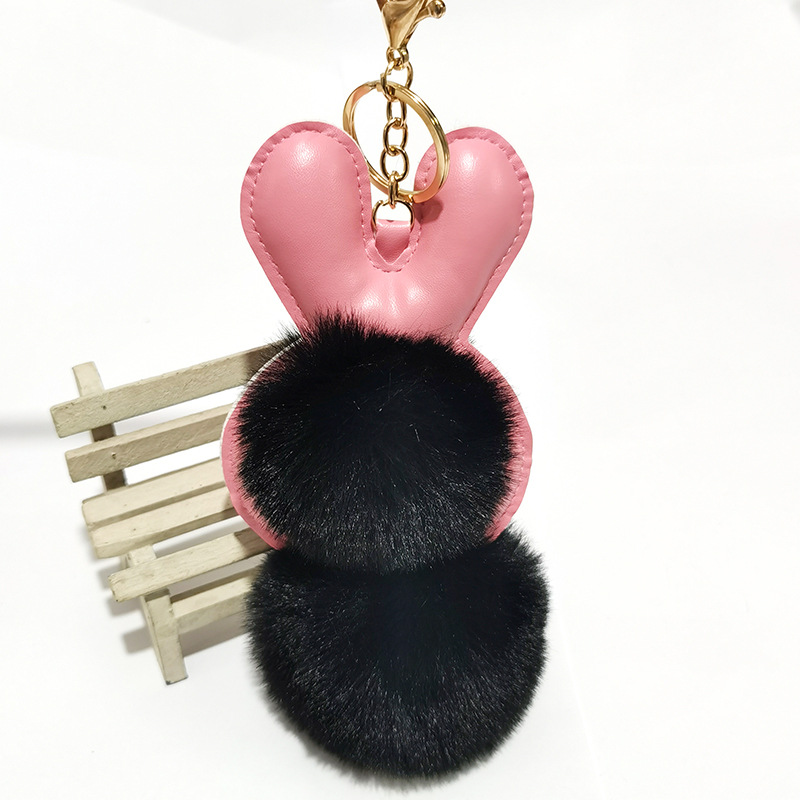 PU cartoon rabbit fur ball keychain  NHDI275817picture6