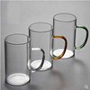 Simplicity home glass office house color cup high borosilicity transparent green tea cup