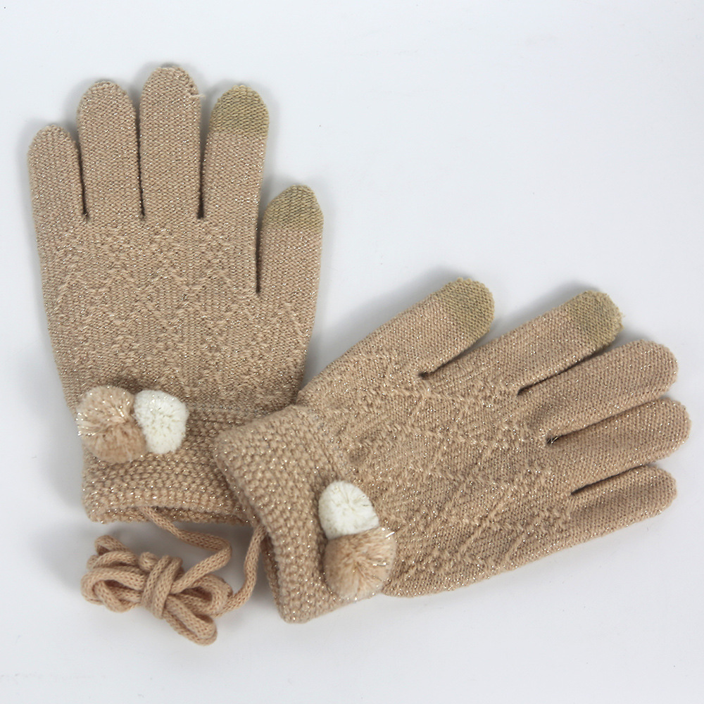 爆款出口韩国女士时尚加亮丝提花触屏游戏手套厂家直供