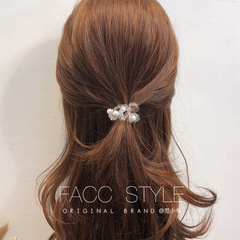 Transparent phone loop hair tie with pearl rivets, rubber band phone line hair tie for women, ball headband Korean phone cord