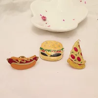 Японская мягкая милая серия бургеров, пицц, хот-догов, украшенная капающим маслом, с игольницами на шее, значки