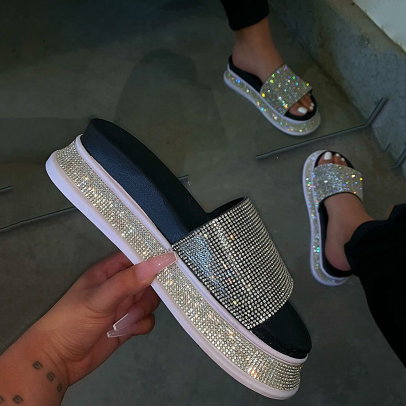 Damen Sandalen Mit Strass Glitzernde Pantoletten Für Jeden Anlass_voghion.com
