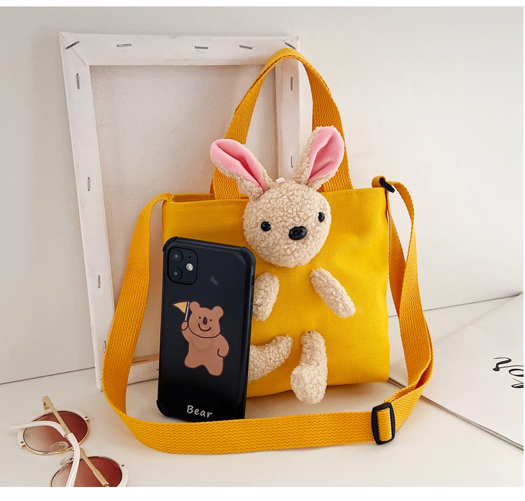 Korean children's bag, new Korean primary school canvas single-shoulder bag, Instagram cute rabbit crossbody bag, handbag undefined