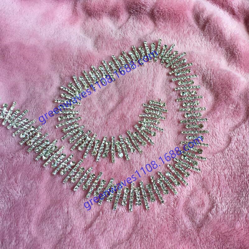 闪亮水钻链条新娘婚纱礼服腰带水钻条裙子衣服腰部领部手缝装饰钻