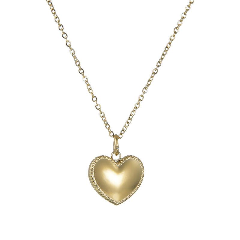 Stainless Steel Peach Heart Necklace display picture 5