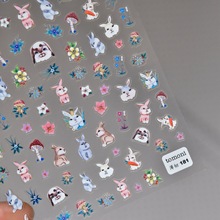 tomoni薄韧181magico茉纪美甲贴 日系5d指甲贴pro萌萌兔贴纸