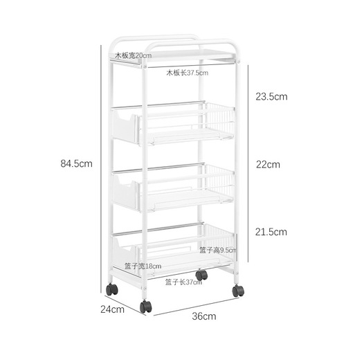 Factory direct sales clip gap storage bathroom storage rack floor-standing multi-layer wheeled movable side narrow gap trolley