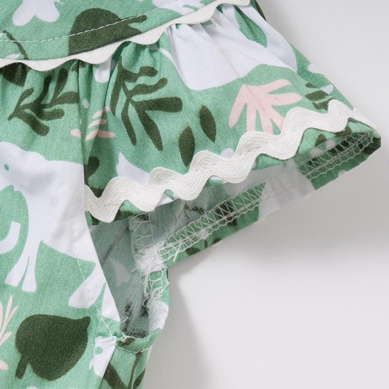 Malwee vestido de niñas 2022 verano falda floral de manga corta para niños falda europea y americana nueva para niños al por mayor
