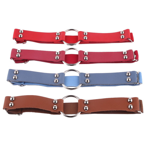 Japanese and Korean soft girl sexy PU wide thigh circle leg chain Internet celebrity trendy female leather big ring mushroom nail leg ring