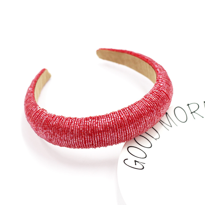 Fashion High-end Sponge  Simple Broad-sided Fashion Handmade Beaded Headband display picture 10