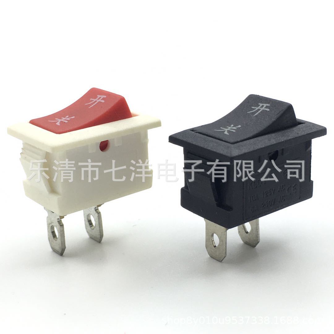 两脚两档斜面全黑电源开关 KCD1 15*21 0.8脚复合银触点船型开关
