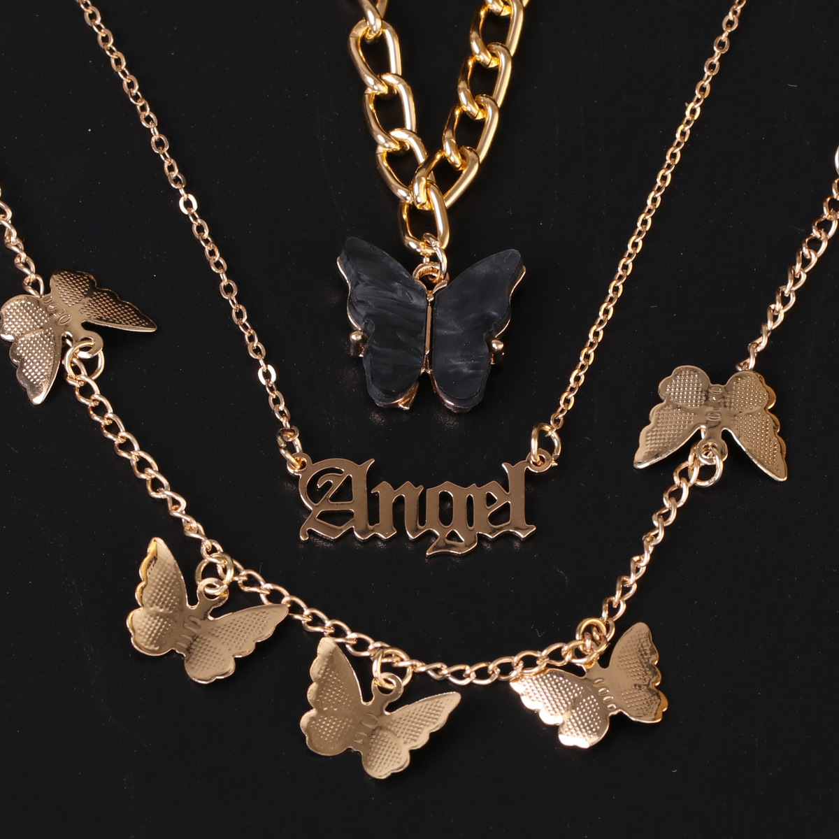 Fashion Butterfly Simple Three-piece Chain Alloy Butterfly Anklet For Women display picture 8